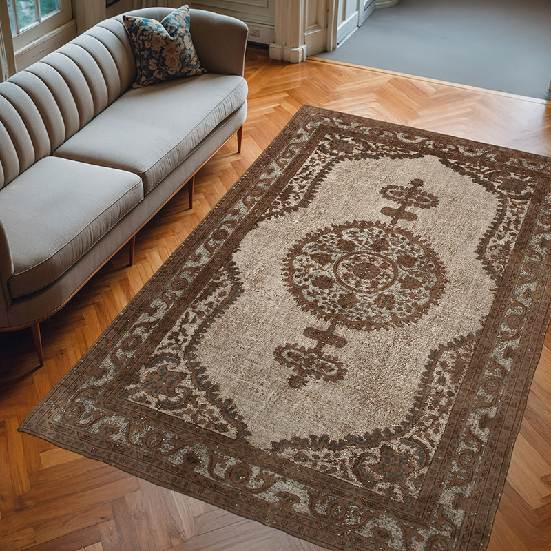 Hand Carved Over-Dyed Rug - 7'  x 10' 5" (84" x 125") - K0051771