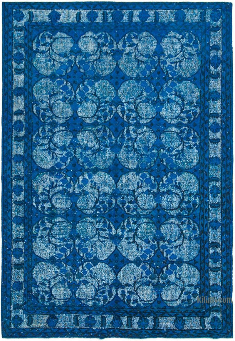Hand Carved Over-Dyed Rug - 7' 1" x 10' 4" (85" x 124") - K0051782