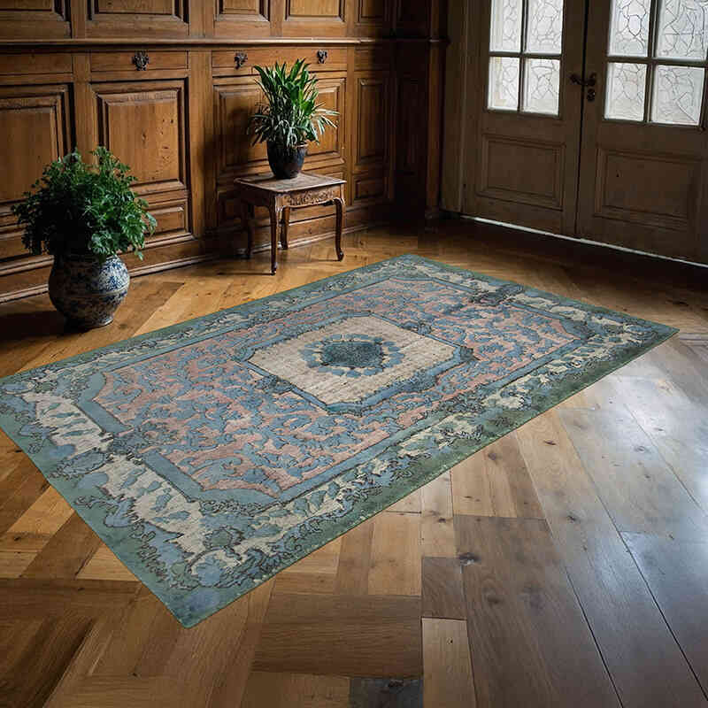 Hand Carved Over-Dyed Rug - 5' 2" x 8' 3" (62" x 99") - K0051784