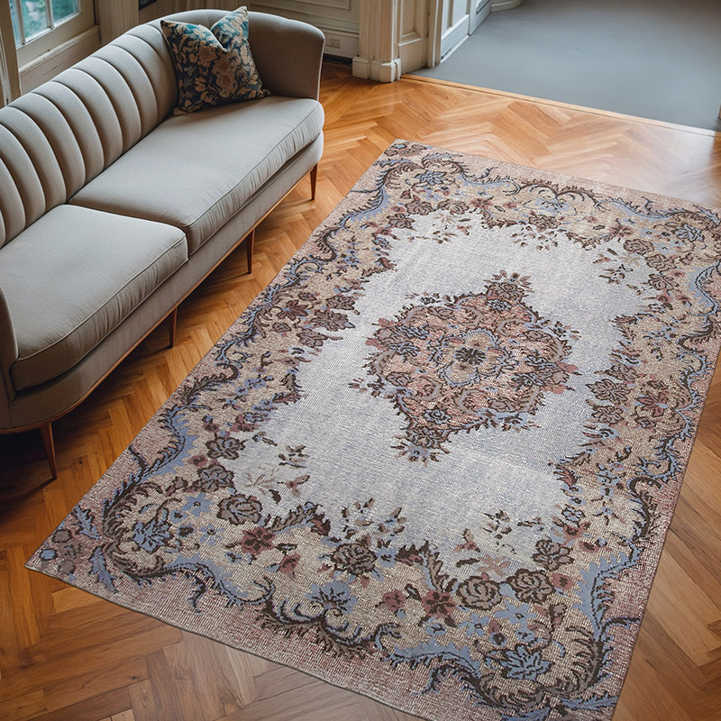 Hand Carved Over-Dyed Rug - 6' 2" x 9' 4" (74" x 112") - K0051797