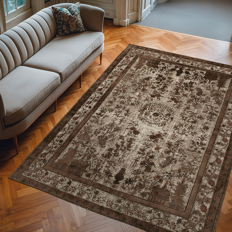 Alfombra Tallada a Mano Sobre Teñida - 209 cm x 297 cm - K0051806