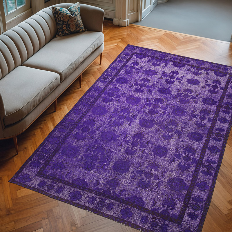 Hand Carved Over-Dyed Rug - 6' 1" x 9' 4" (73" x 112") - K0051818