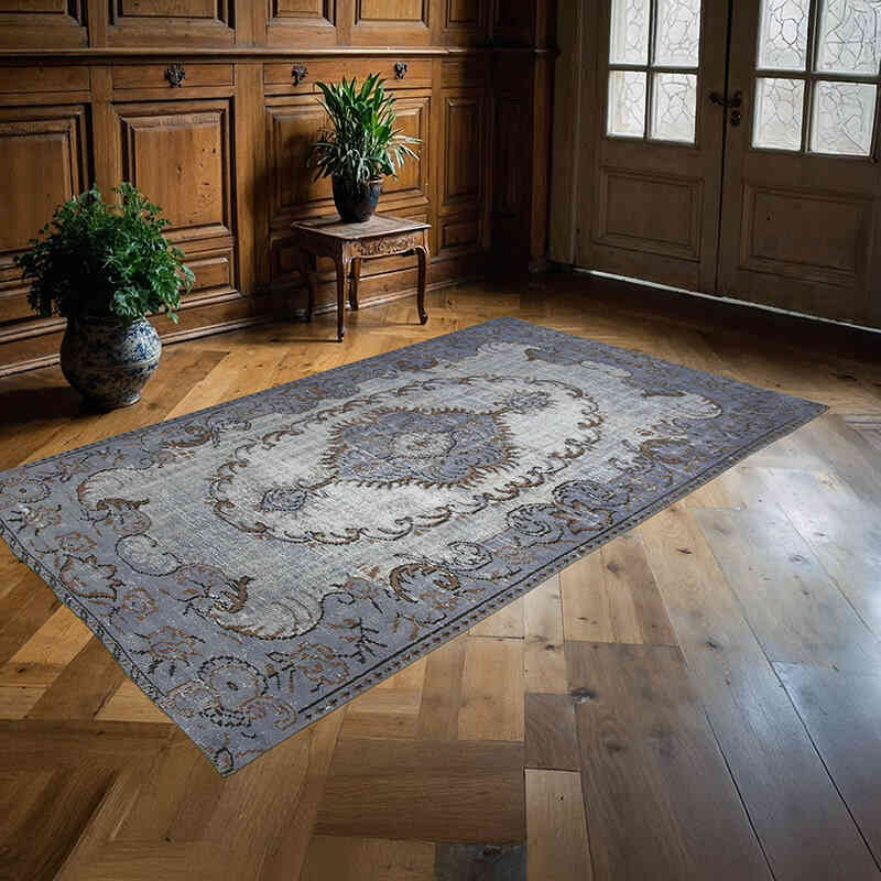 Hand Carved Over-Dyed Rug - 5' 3" x 8' 9" (63" x 105") - K0051827