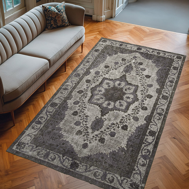 Alfombra Tallada a Mano Sobre Teñida - 161 cm x 273 cm - K0051881
