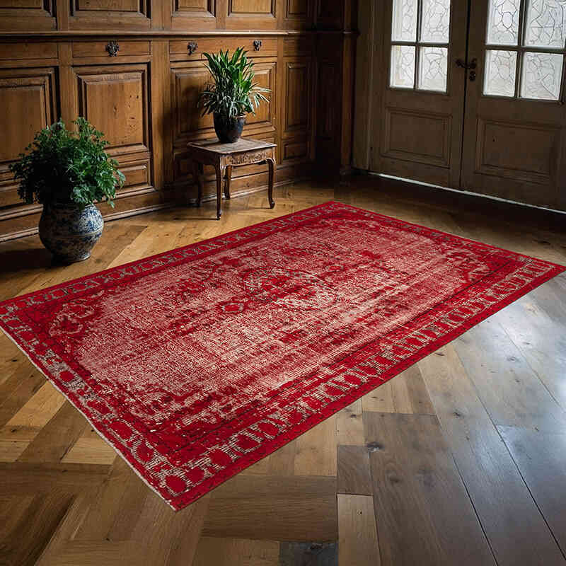 Alfombra Tallada a Mano Sobre Teñida - 177 cm x 268 cm - K0051888