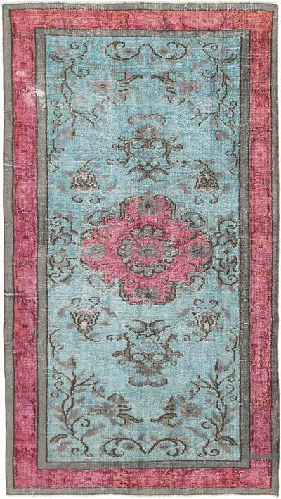 Gray Hand Carved Over-Dyed Rug - 4' 7" x 8' 2" (55" x 98")