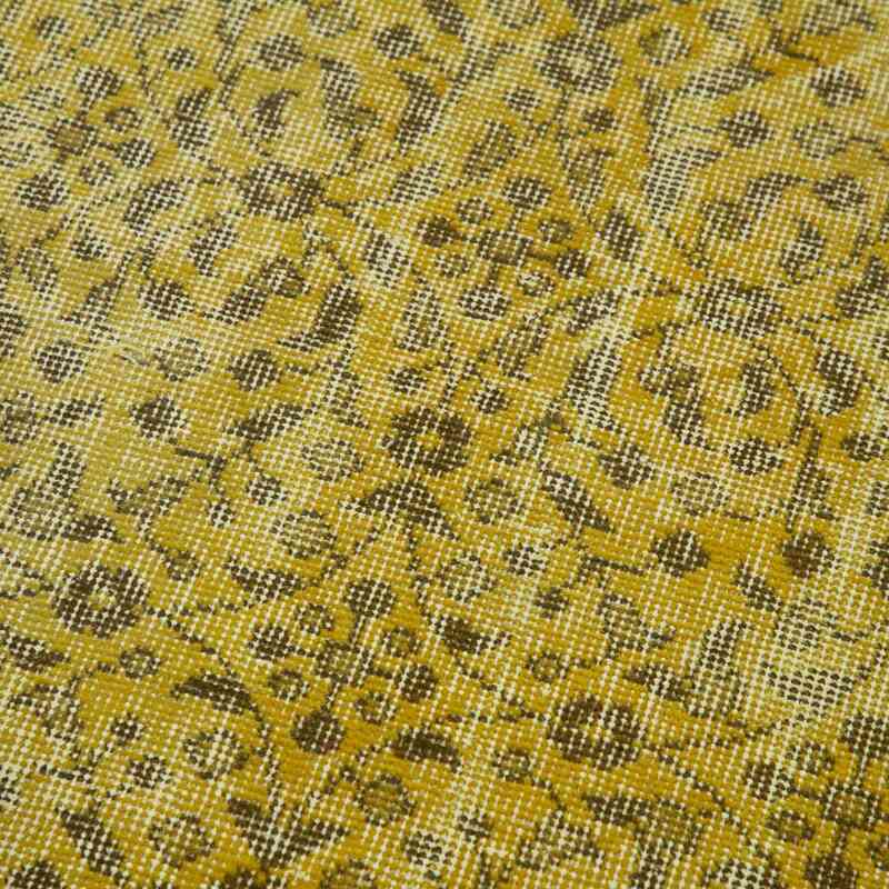 Amarillo Alfombra de Pasillo Turca Vintage Sobreteñida - 90 cm x 298 cm - K0052135