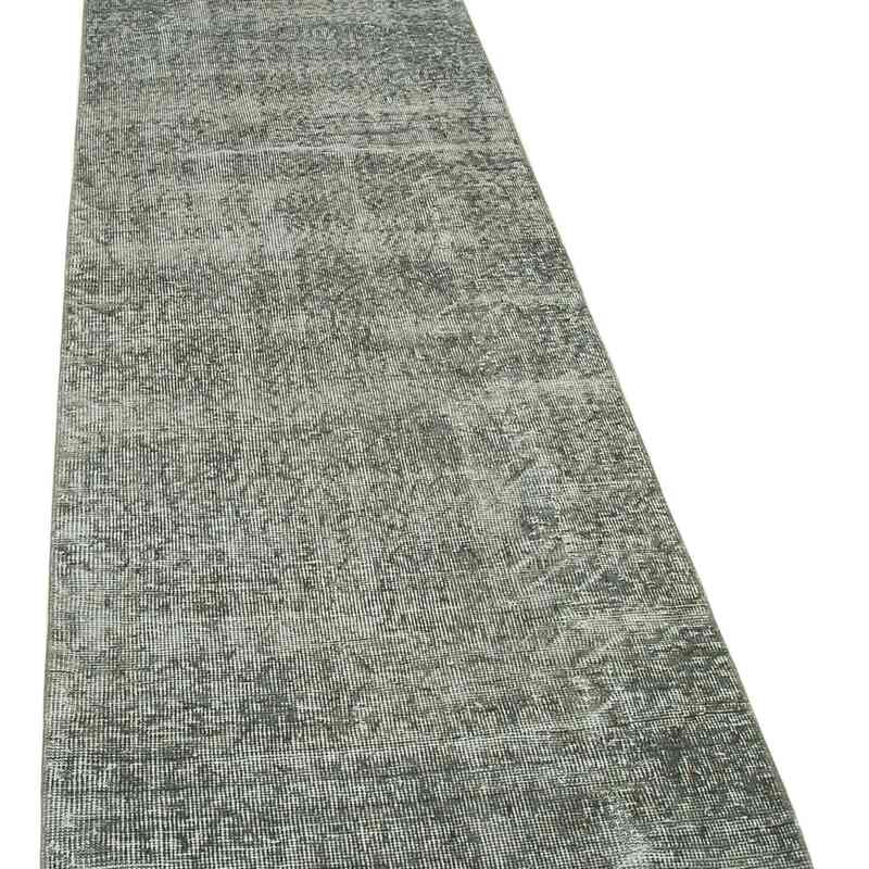 Grey Over-dyed Turkish Vintage Runner Rug - 2' 7" x 10' 1" (31" x 121") - K0052142