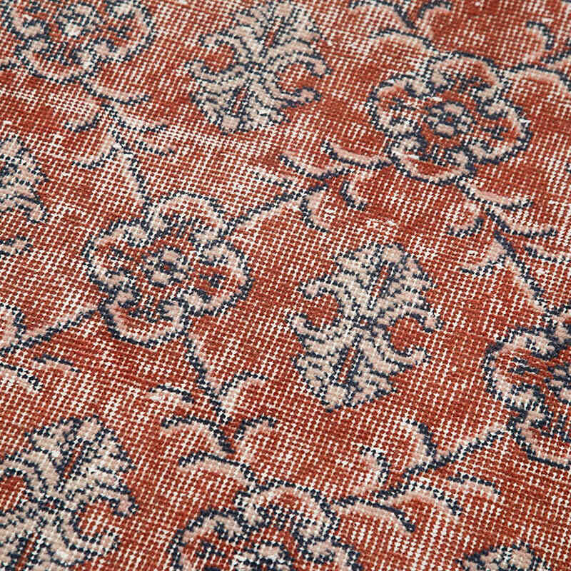 Rojo Alfombra de Pasillo Turca Vintage Sobreteñida - 92 cm x 335 cm - K0052160