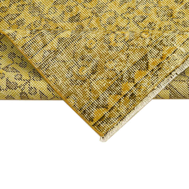 Yellow Over-dyed Turkish Vintage Runner Rug - 2' 7" x 10' 4" (31" x 124") - K0052194