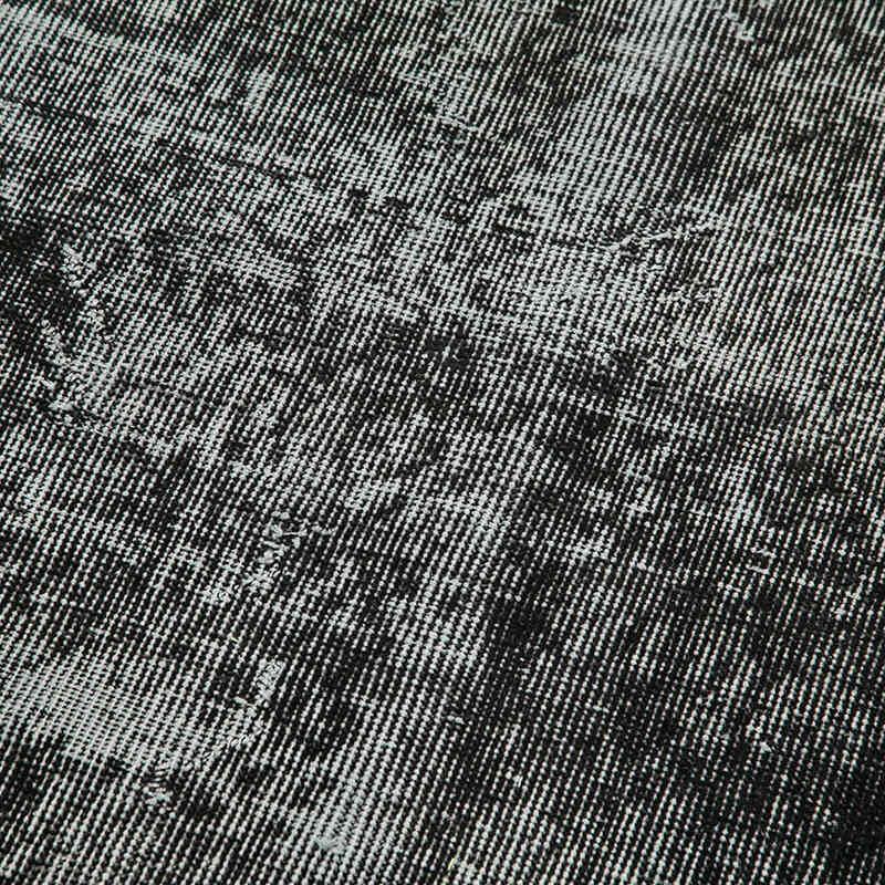 Negro Alfombra de Pasillo Turca Vintage Sobreteñida - 90 cm x 306 cm - K0052241