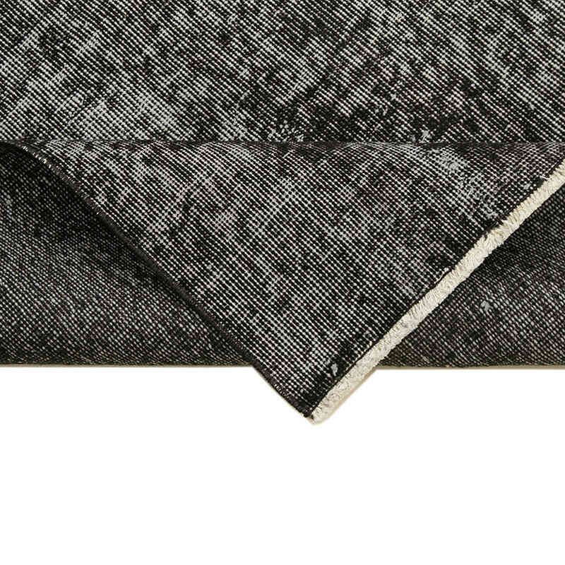 Negro Alfombra de Pasillo Turca Vintage Sobreteñida - 90 cm x 306 cm - K0052241