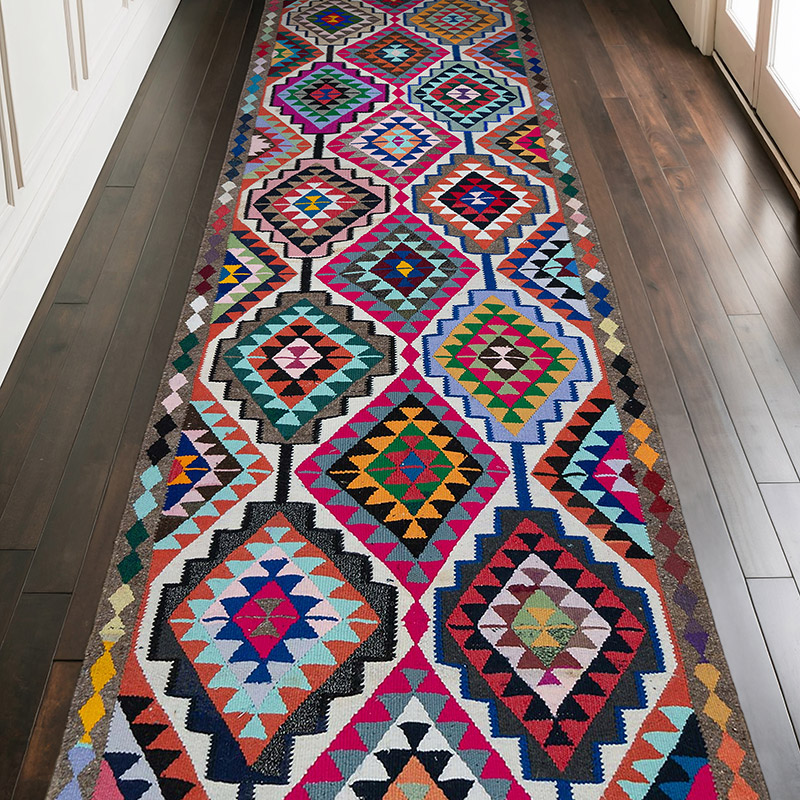 Vintage Tribal Kilim Runner - 4' 1" x 10' 11" (49" x 131") - K0052279