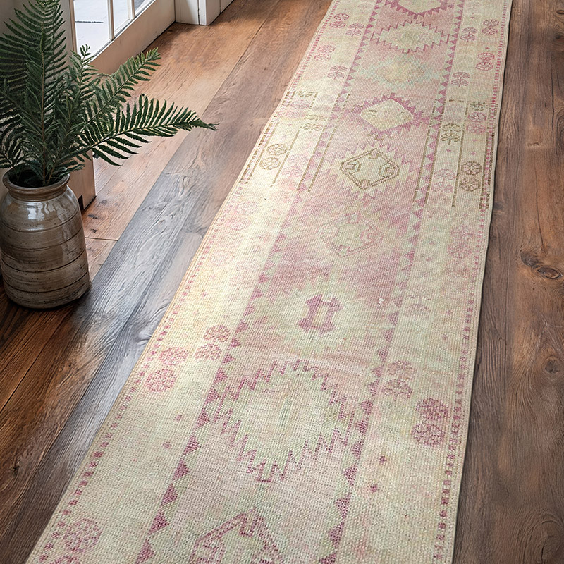 Alfombra Vintage de pasillo - 91 cm x 386 cm - K0052290