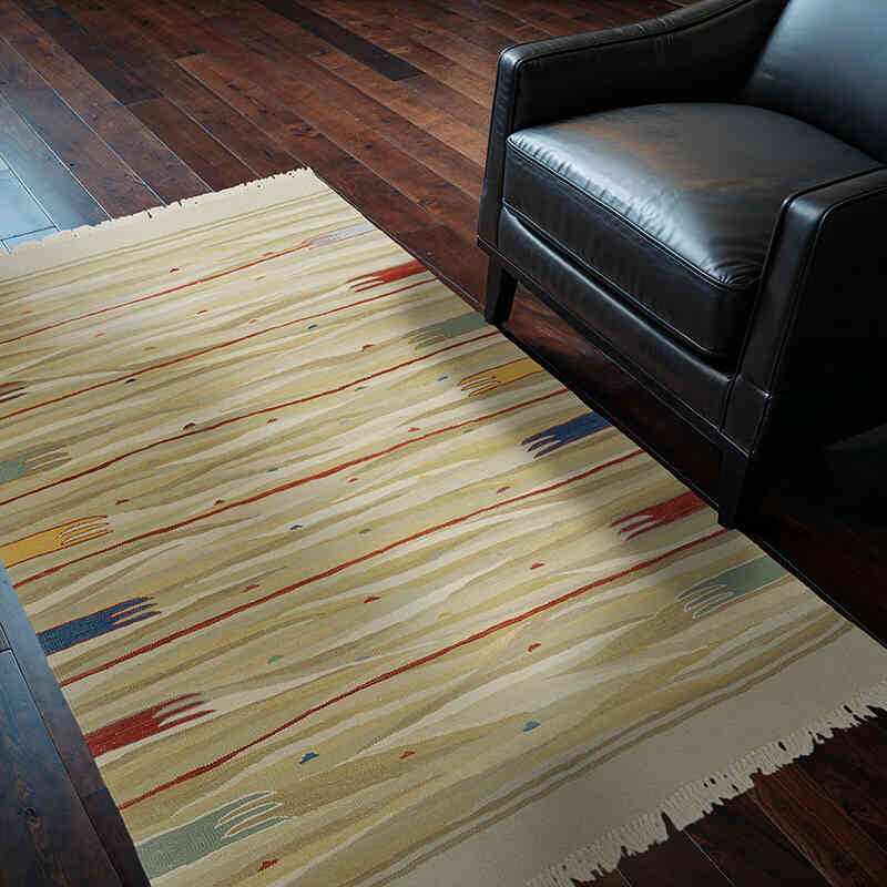 Bej Yeni Kök Boya El Dokuma Kilim - 125 cm x 183 cm - K0052313