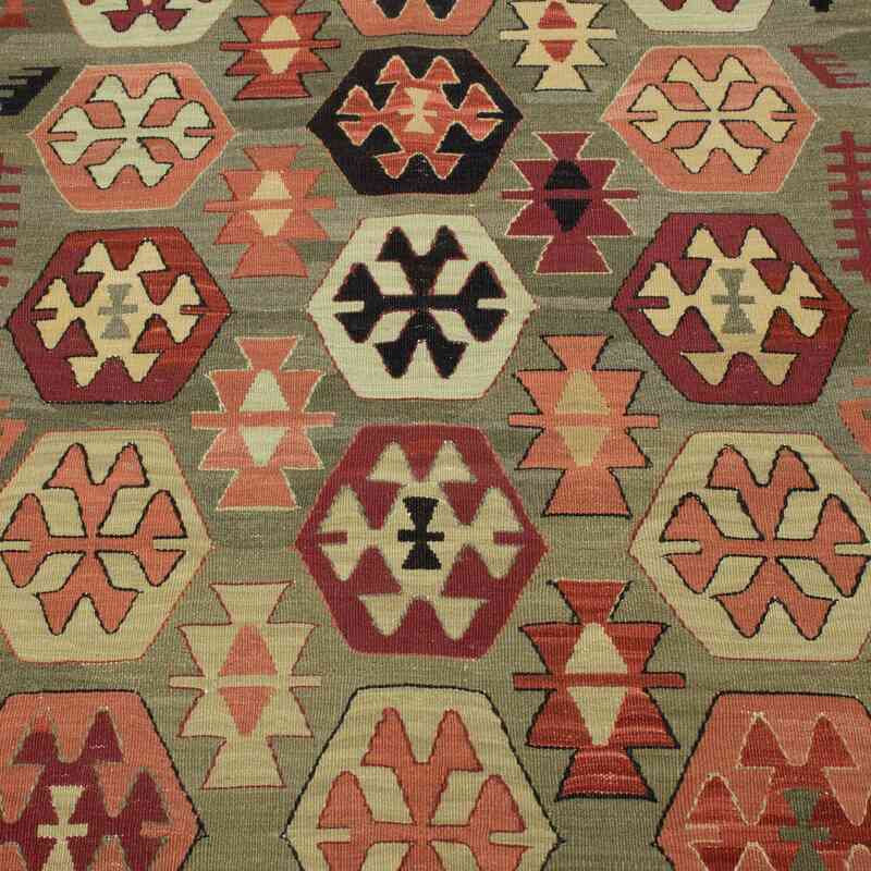 Verde Nueva Alfombra Turca Kilim - 92 cm x 133 cm - K0052323