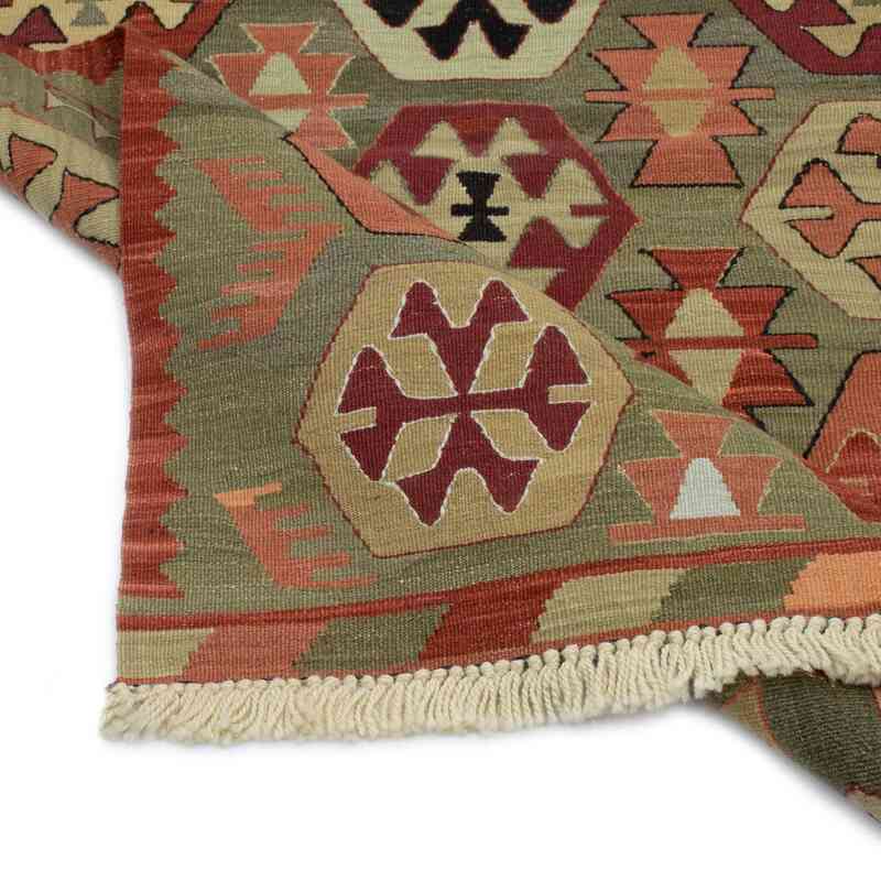Verde Nueva Alfombra Turca Kilim - 92 cm x 133 cm - K0052323