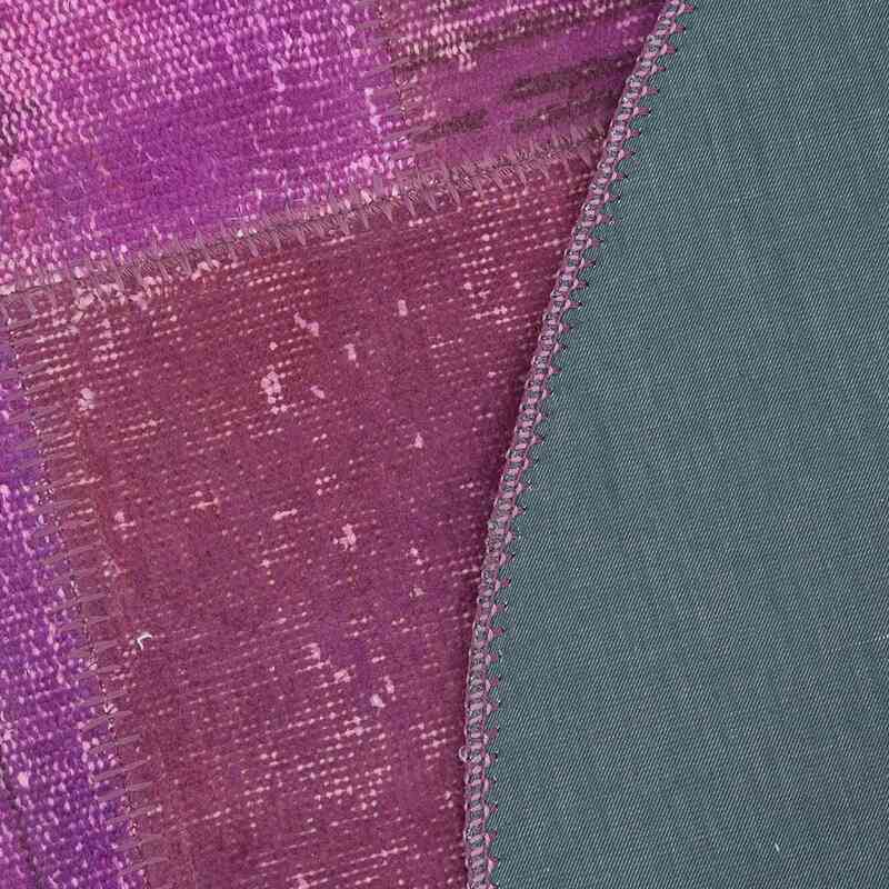 Púrpura Alfombra De Retazos Turca Sobre-Teñida - 153 cm x 153 cm - K0052379