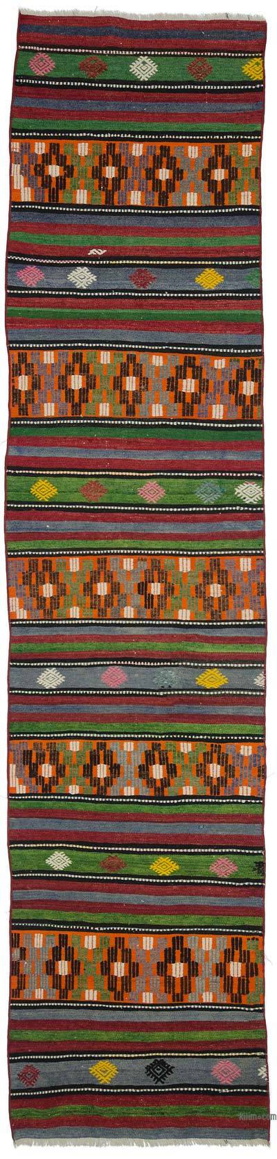 Vintage Balikesir Kilim Runner - 2' 9" x 11' 10" (33" x 142")