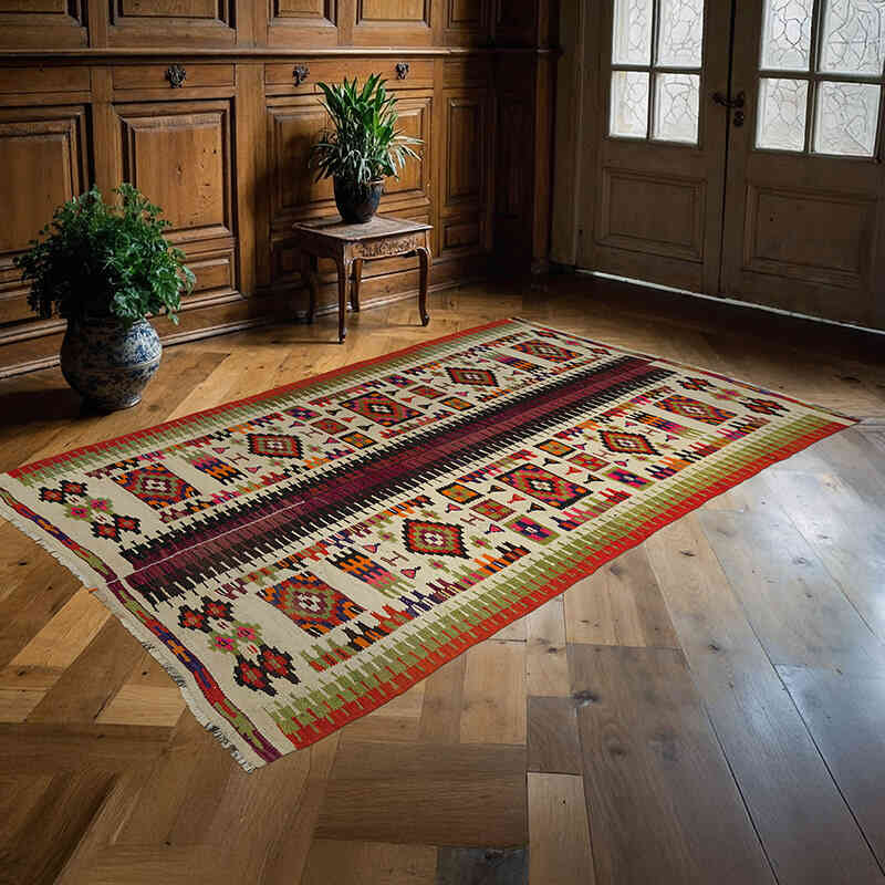 Alfombra Vintage Herki Kilim - 143 cm x 226 cm - K0053713
