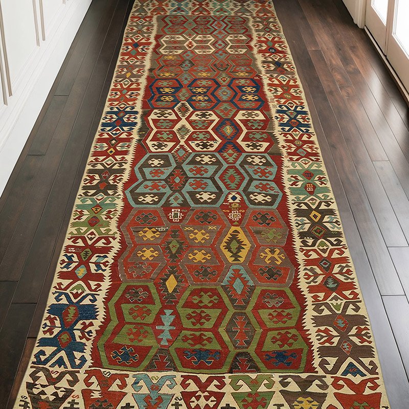 Antique Konya Kilim Rug - 4' 11" x 13' 6" (59" x 162") - K0053716