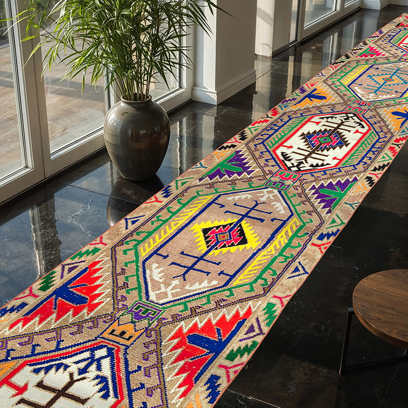 Vintage Tribal Runner Rug - 2' 10" x 14' 10" (34" x 178") - K0053759