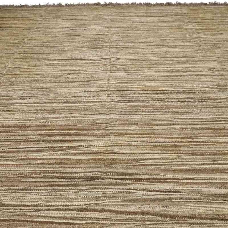 Beige, Marrón Nueva Alfombra Turca Kilim - 337 cm x 442 cm - K0053820