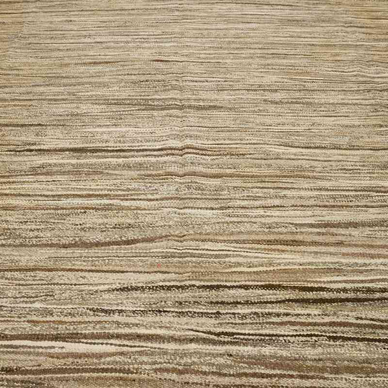 Beige, Marrón Nueva Alfombra Turca Kilim - 337 cm x 442 cm - K0053820