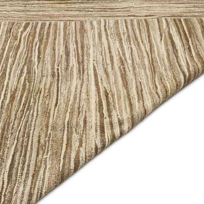 Beige, Marrón Nueva Alfombra Turca Kilim - 337 cm x 442 cm - K0053820