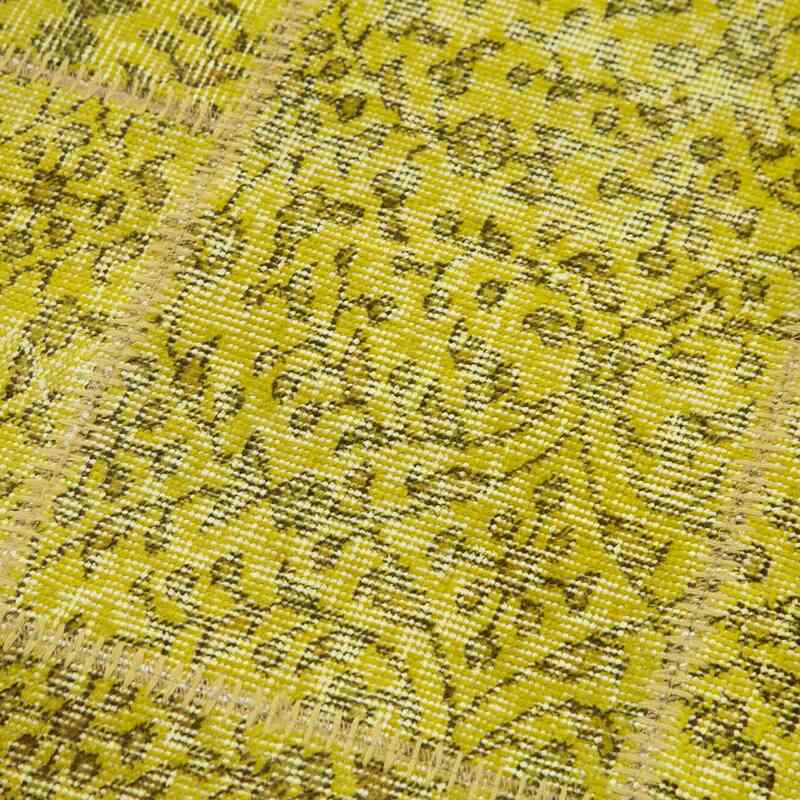 Yellow Patchwork Hand-Knotted Turkish Runner - 2' 10" x 9'  (34" x 108") - K0053862