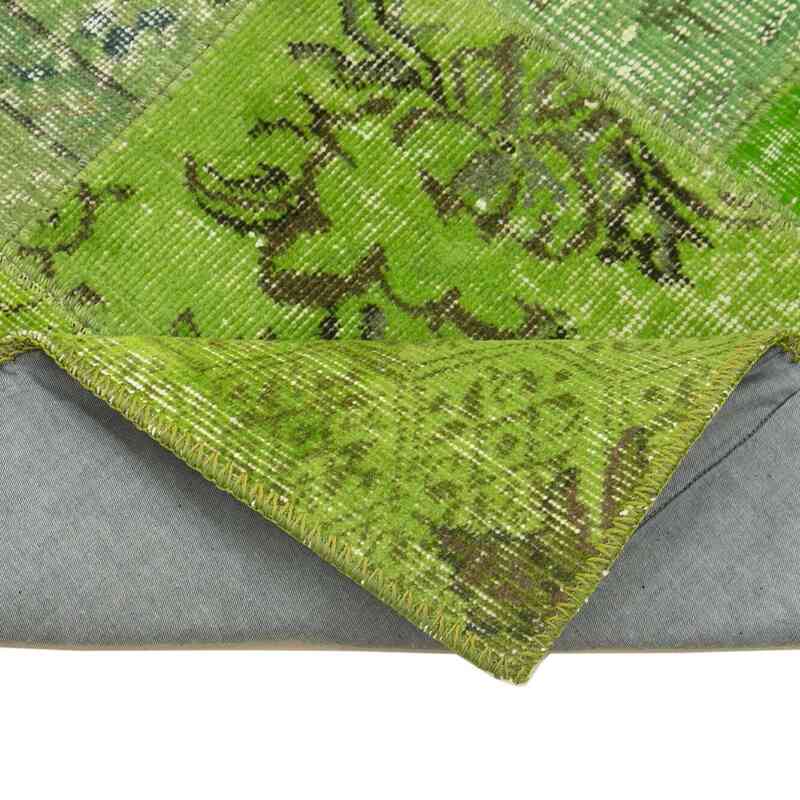 Verde Alfombra De Retazos Turca Sobre-teñida - 86 cm x 300 cm - K0053888