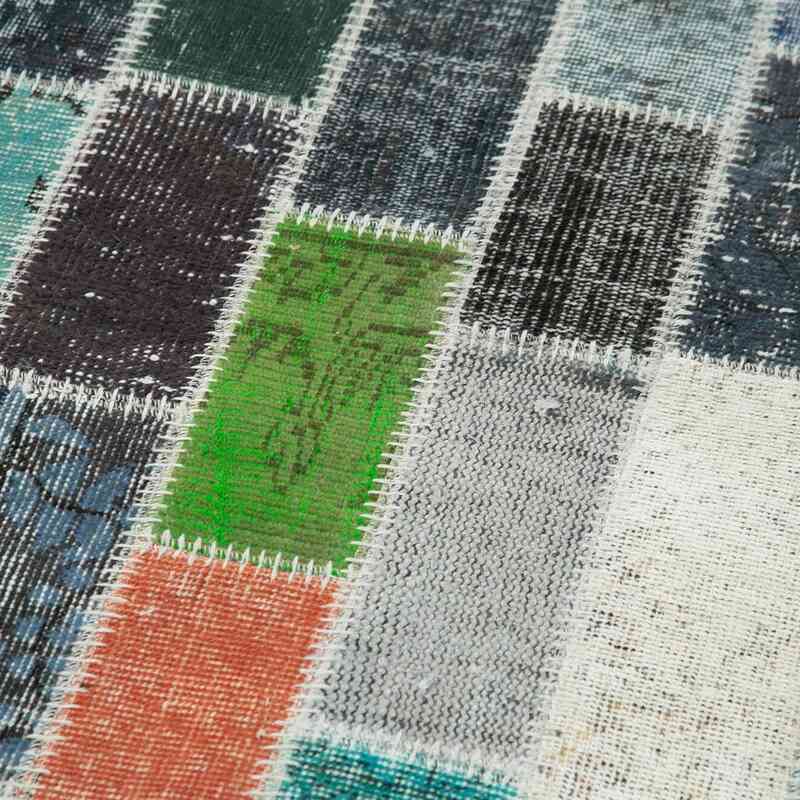 Multicolor Patchwork Hand-Knotted Turkish Runner - 3' 1" x 10' 5" (37" x 125") - K0053957