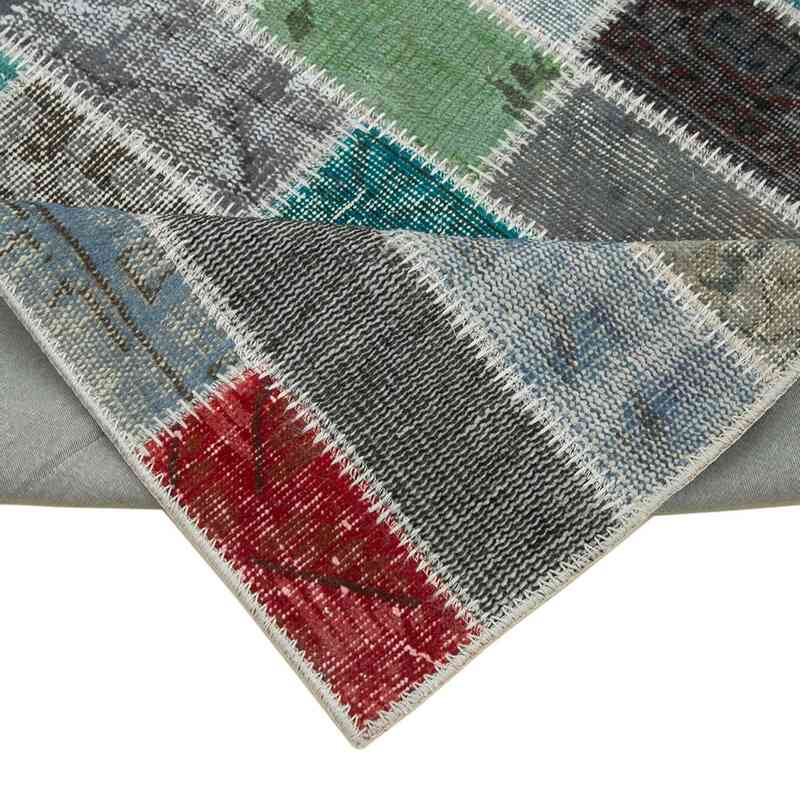 Multicolor Patchwork Hand-Knotted Turkish Runner - 3' 1" x 10'  (37" x 120") - K0053960
