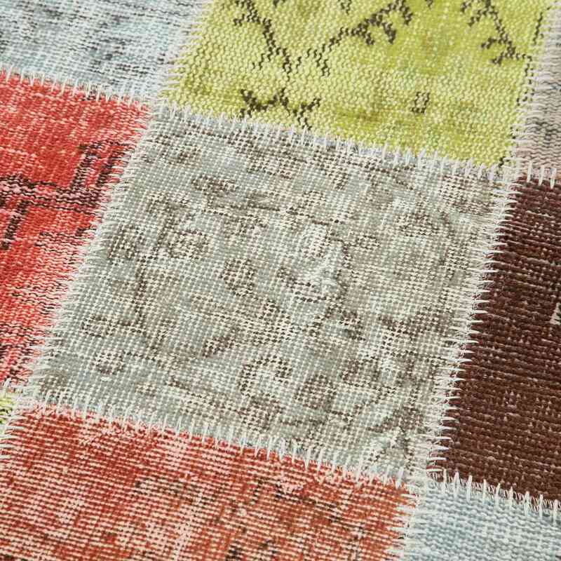 Multicolor Patchwork Hand-Knotted Turkish Runner - 2' 9" x 9' 9" (33" x 117") - K0053993