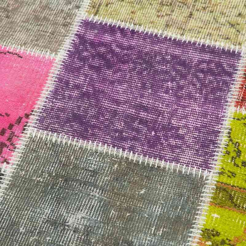Multicolor Patchwork Hand-Knotted Turkish Runner - 3'  x 9' 10" (36" x 118") - K0053998