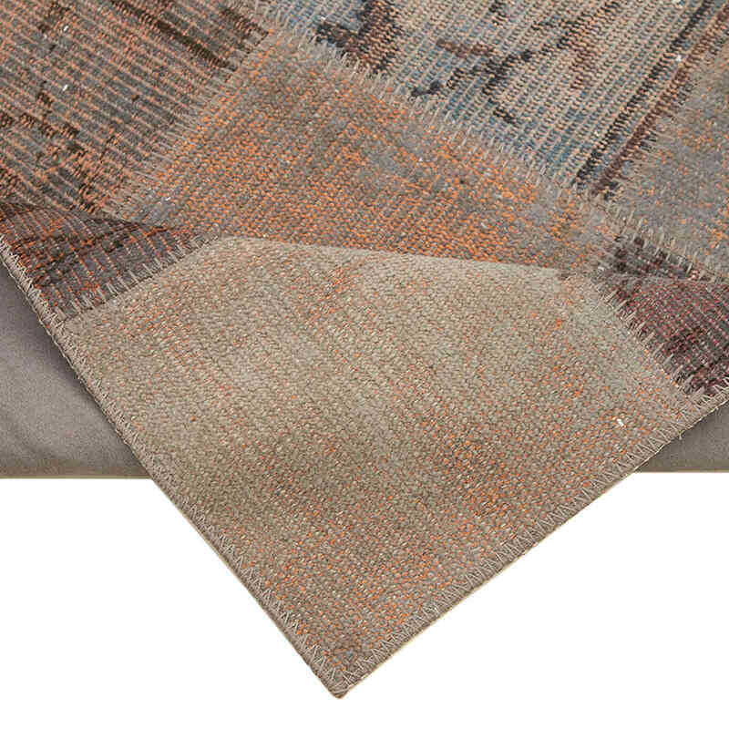 Gris Alfombra De Retazos Turca Sobre-teñida - 88 cm x 295 cm - K0054008