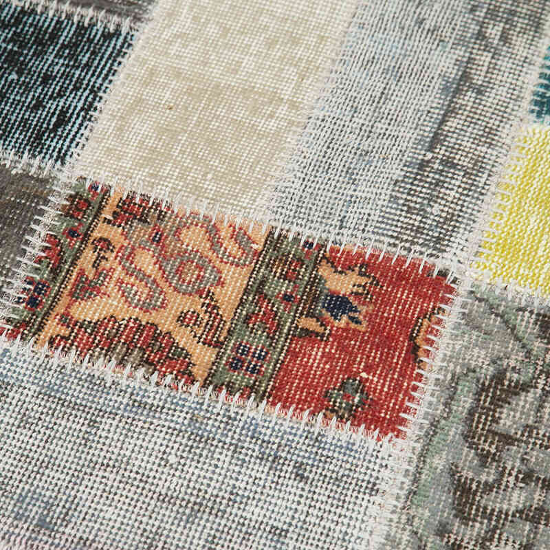 Multicolor Patchwork Hand-Knotted Turkish Runner - 2' 9" x 9' 8" (33" x 116") - K0054010