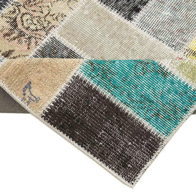 Multicolor Patchwork Hand-Knotted Turkish Runner - 2' 9" x 9' 8" (33" x 116") - K0054010
