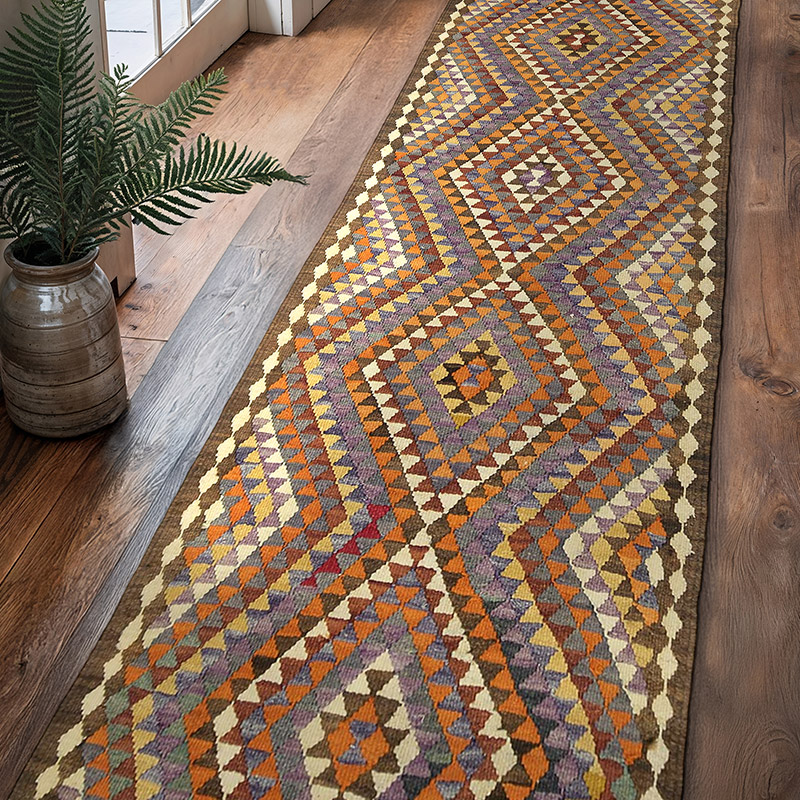 Vintage Anadolu Kilim Yolluk - 95 cm x 352 cm - K0054038