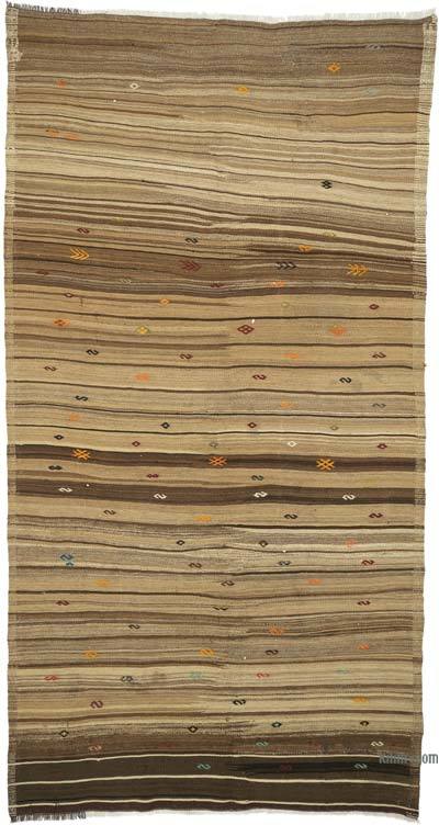 Kahverengi Vintage Anadolu Kilim - 168 cm x 318 cm