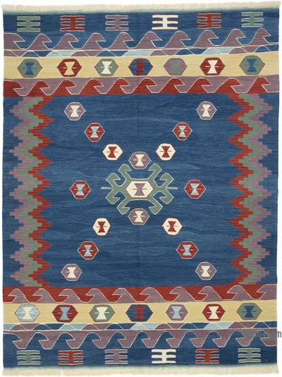 Mavi Yeni Kök Boya El Dokuma Kilim - 178 cm x 230 cm
