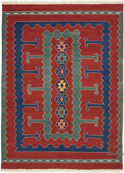 Rojo Nueva Alfombra Turca Kilim - 190 cm x 251 cm