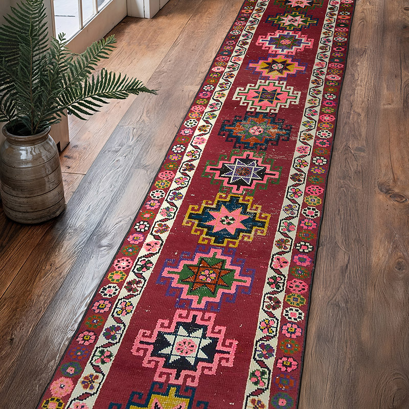 Alfombra Vintage de pasillo - 80 cm x 423 cm - K0054186