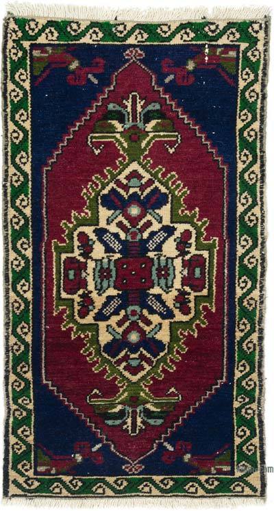 Vintage Turkish Hand-Knotted Rug - 1' 7" x 2' 9" (19" x 33")