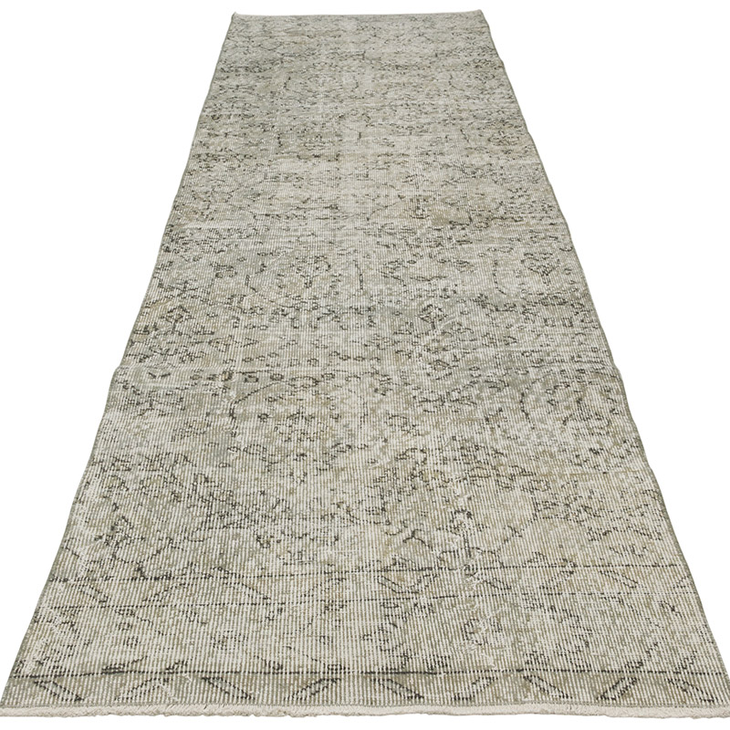 Boyalı El Dokuma Vintage Halı Yolluk - 86 cm x 311 cm - K0054456
