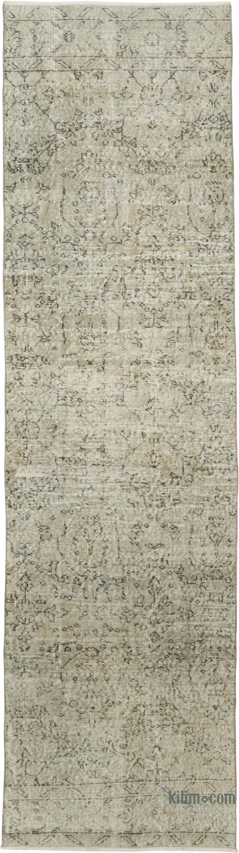 Boyalı El Dokuma Vintage Halı Yolluk - 86 cm x 311 cm - K0054456