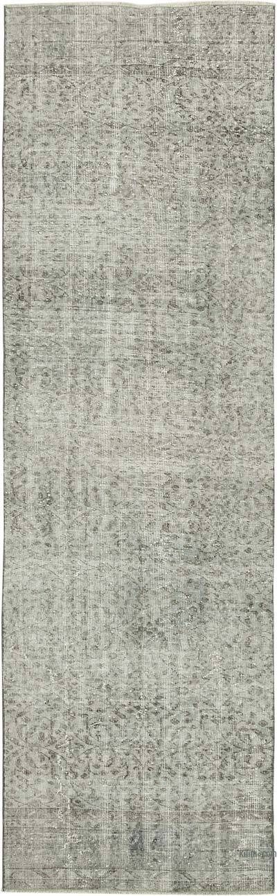Lacivert Boyalı El Dokuma Vintage Halı Yolluk - 92 cm x 304 cm