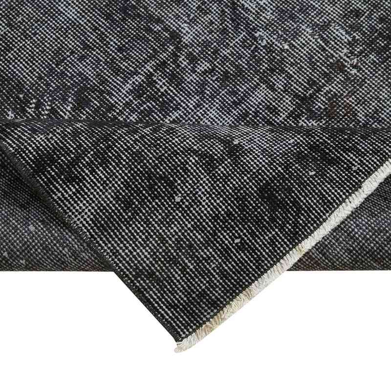 Negro Alfombra de Pasillo Turca Vintage Sobreteñida - 80 cm x 290 cm - K0054490