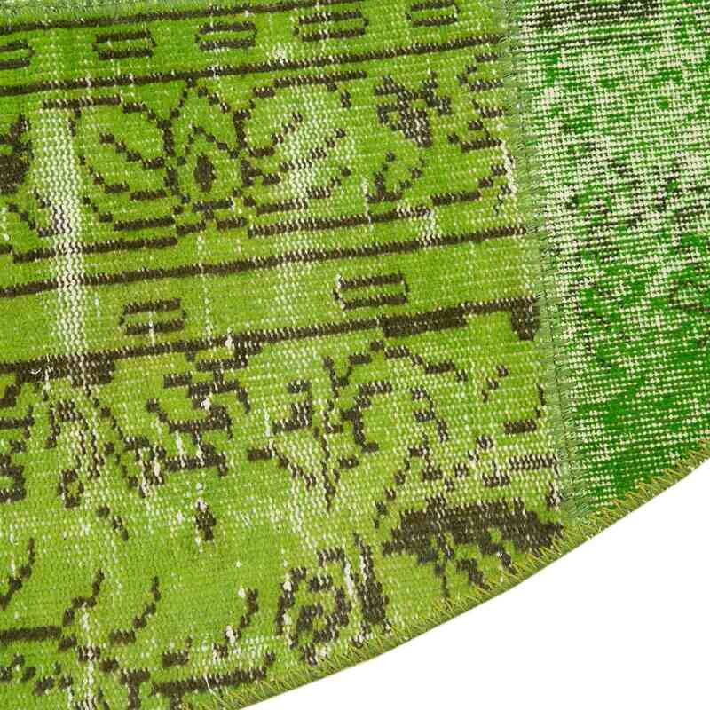 Verde Alfombra De Retazos Turca Sobre-Teñida - 200 cm x 200 cm - K0054759