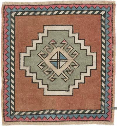 El Dokuma Vintage Halı - 54 cm x 55 cm